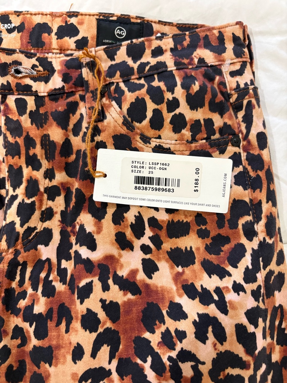 Women’s Adriano Goldschmied Leopard Print, The Jodi Crop Pants - Picture 6 of 7